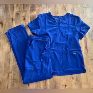 Figs Women's Scrub Set in Royal Blue